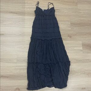 Willow & Clay Charcoal Tiered Maxi Dress